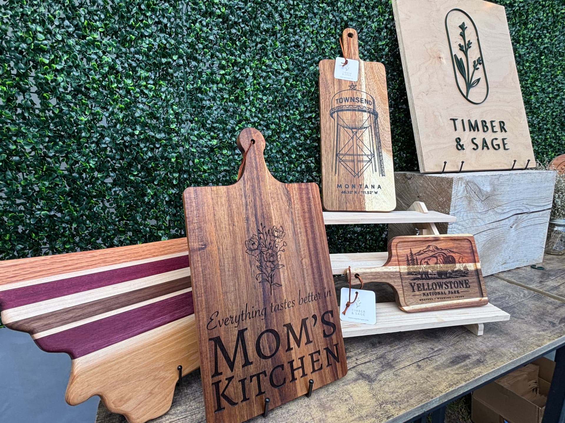 Engraved wood signs, coasters and ornaments